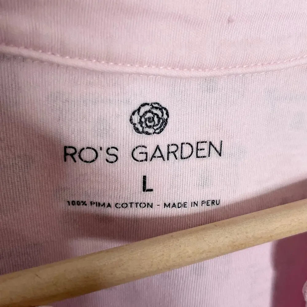 Ro’s Garden Bizzy Bear Pima Cotton Pajama Set Pink Bear Print Sleepwear L